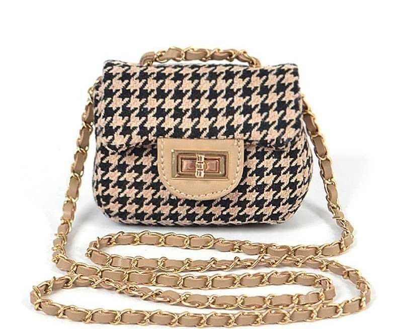 houndstooth shoulder bag